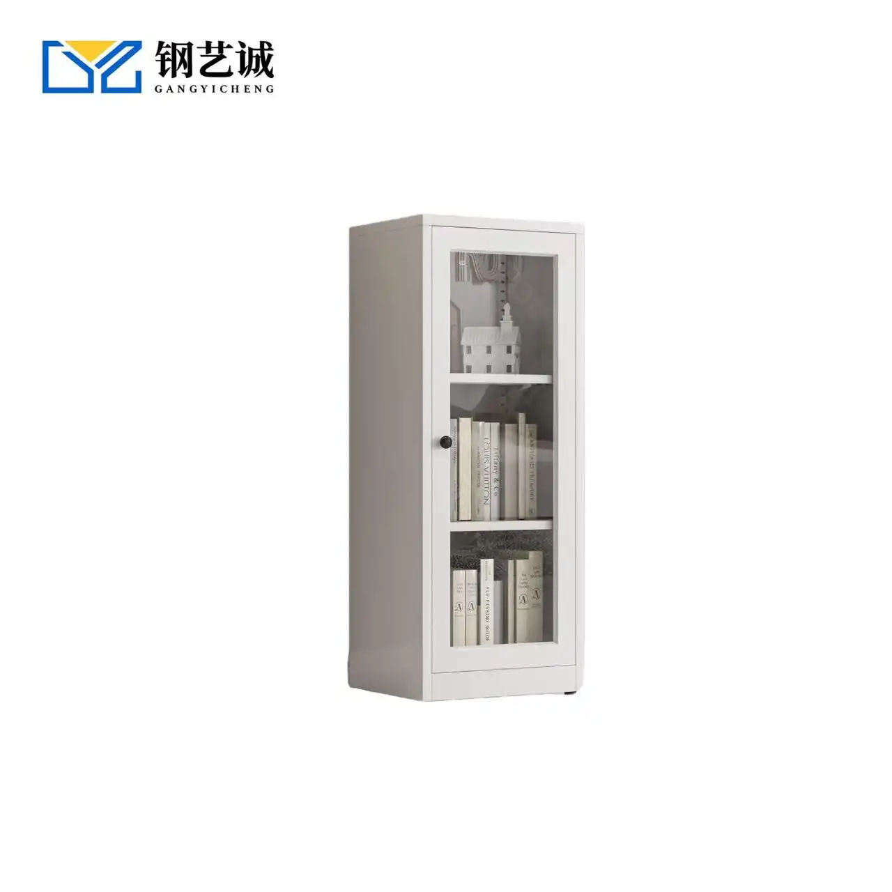 Narrow-framed Glass Low Cabinet